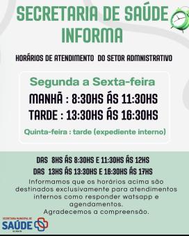 Secretaria Municipal de Saúde de Jóia divulga novos horários de atendimento administrativo