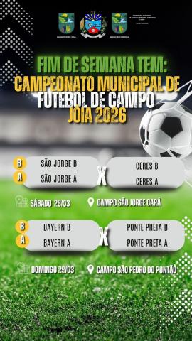 Campeonato Municipal de Jóia terá mais uma rodada no final de semana