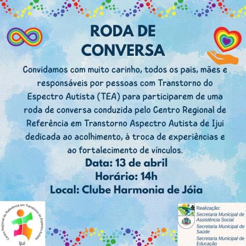 Jóia promove roda de conversa para familiares de pessoas com TEA