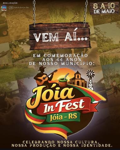 Jóia In Fest terá três dias de atrações em comemoração aos 44 anos do município
