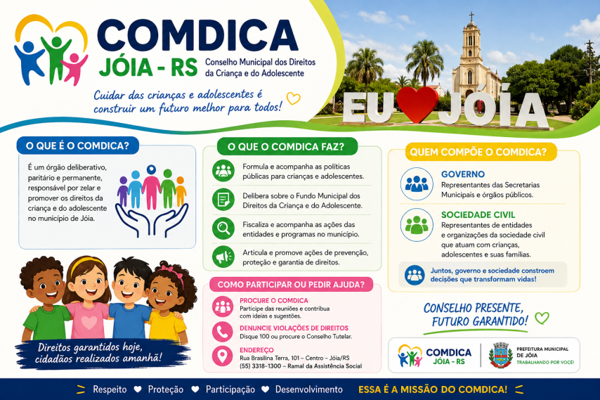 COMDICA de Jóia debate ações em defesa das crianças e adolescentes durante reunião ordinária