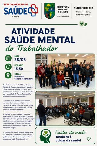 Atividade destaca a importância da saúde mental dos trabalhadores da saúde em Jóia