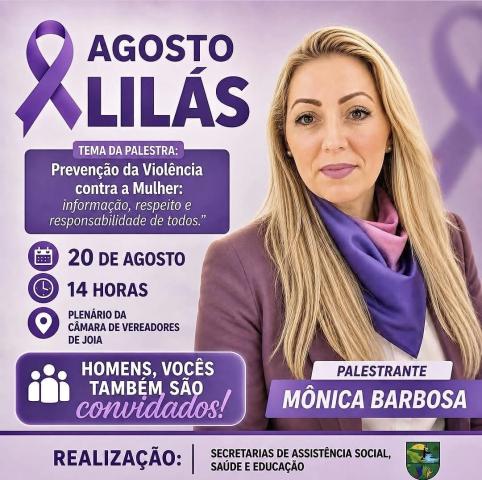 Joia promove palestra do Agosto Lilás para fortalecer a prevenção à violência contra a mulher