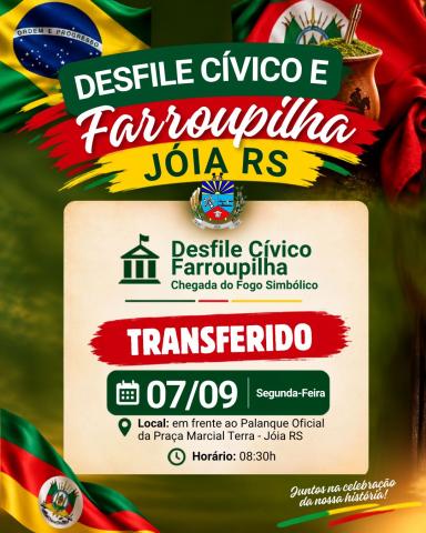Imagem ilustrativa da notícia:  Desfile Cívico de Jóia é transferido para o dia 7 de setembro