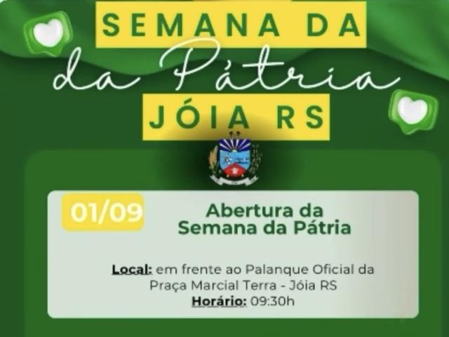 Imagem ilustrativa da notícia: Celebrações Cívicas e Tradicionalistas Prometem Movimentar o Município de Jóia em Setembro