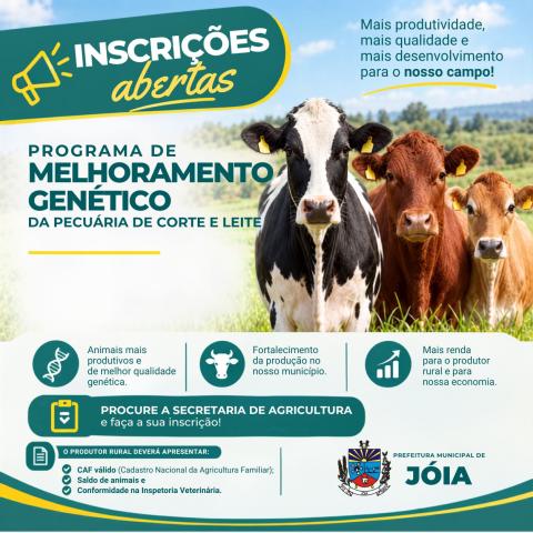 Imagem ilustrativa da notícia:  Município de Jóia incentiva a produtividade e a qualidade da pecuária local