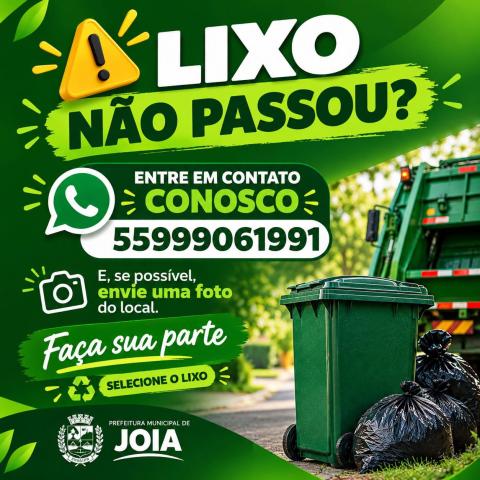 Imagem ilustrativa da notícia: Prefeitura de Jóia reforça canal para moradores comunicarem possíveis falhas na coleta de lixo