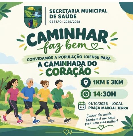 Imagem ilustrativa da notícia: Jóia promove Caminhada do Coração no dia 1º de outubro