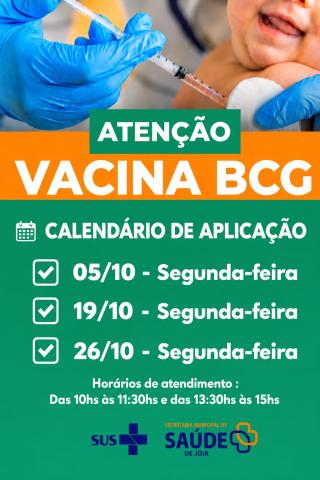 Imagem ilustrativa da notícia: Secretaria Municipal de Saúde de Jóia divulga calendário para aplicação da vacina BCG