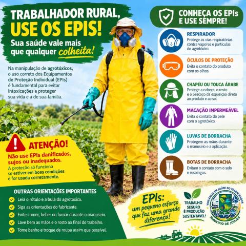 Imagem ilustrativa da notícia: Secretaria Municipal de Saúde de Jóia alerta para a importância do uso correto de EPIs no meio rural